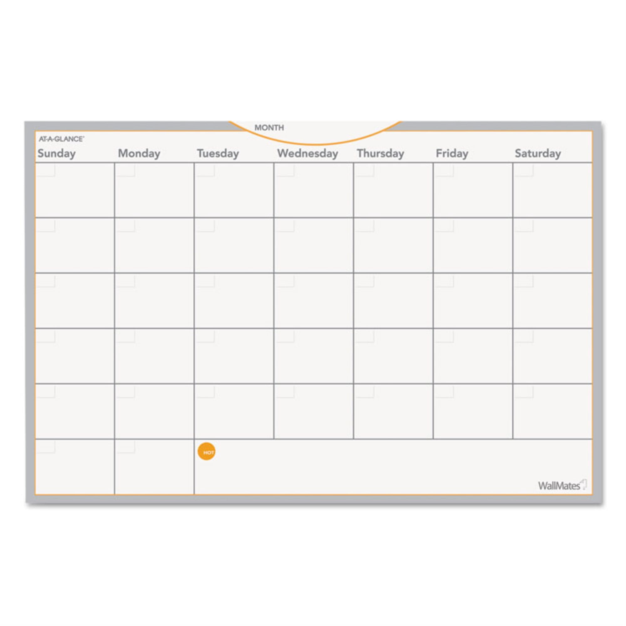AT-A-GLANCE AW602028 WallMates Self-Adhesive Dry Erase Monthly Planning Surface 36 x 24